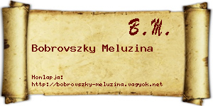 Bobrovszky Meluzina névjegykártya
